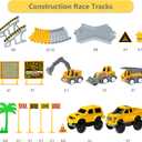 Kids Toys 253 PCS Construction Race Tracks Toy for 3 4 5 6 7 8 Year Old Boys Girls, 5 PCS Construction Truck Car and Flexible Track Play Set Create A Engineering Road Games Toddler Toys Birthday Gifts