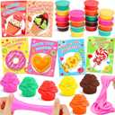 24 Pack Valentines Day Gifts for Kids Classroom Butter Slime Stress Relief Fidget Toys with Valentines Cards for Kids School Valentines for Kids Class Exchange Gifts Prizes Party Favors for Boys Girls
