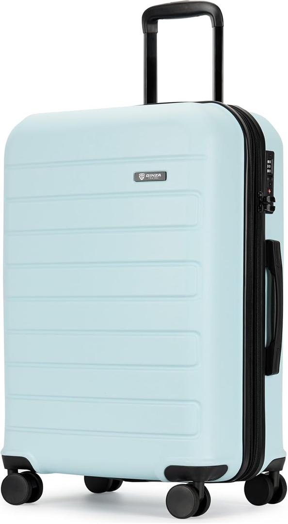 Expandable Luggage, ABS Hard Shell Travel Case with TSA Lock, Spinner Wheels and Scrub Resistant (Sky Blue, Carry-On 20-Inch)