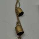 Chunky Rustic Vintage Indian Cow Bells on Rope Wall Hanging Dcor, Metal, Gold, 6 x 6 x 83 cm
