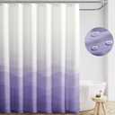Jinchan Ombre Lilac Ocean Wave Shower Curtain Waterproof Fabric Shower Curtains for Bathroom Gradual Color Design Nautical Coastal Beach Bath Decor with 12 Hooks 70x72 Inches