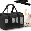 Travel Carrier for Cats,Cat Soft-Sided Carriers Ventilated Breathable Foldable Kitten Carrier Soft Airline Approved Carrier for Small Dogs Kitty Puppies Under to 12 Lb(Black)