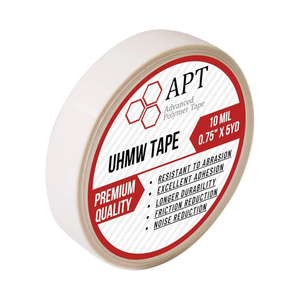 APT, UHMW (Ultra-high Molecular Weight) Polyethylene Tape, Resists Abrasion, Impact, for Surface Protection and Friction and Noise Reduction for Lining Sliding Surfaces. (0.75" x 5Yds, 10 Mil UHMW)