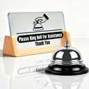 Desk Service Bell Kit - with "Please Ring Bell for Assistance" Sign - Suitable for Front Desk Reception in Shops, Offices, Warehouses, and Small Hospitals