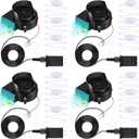 Hiboom 4 Pack Replacement Inflatable Fan Blower, 0.5A Output Air Blower for Inflatable with 3 LED, Air Blow Replacement for Halloween Christmas Yard Blow Up Decor