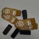 EXPAWLORER Anti Slip Dog Socks to Prevent Licking Paws, Dog Shoes for Hot Pavement, Dog Booties for Small Medium Large Senior Dogs, Traction Control Boots & Paw Protectors for Hardwood Floors (Khaki)