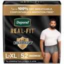 Depend Real Fit Incontinence Underwear for Men, Disposable, Maximum Absorbency, Large/Extra Large, 52 Count (2 Packs of 26), Packaging May Vary