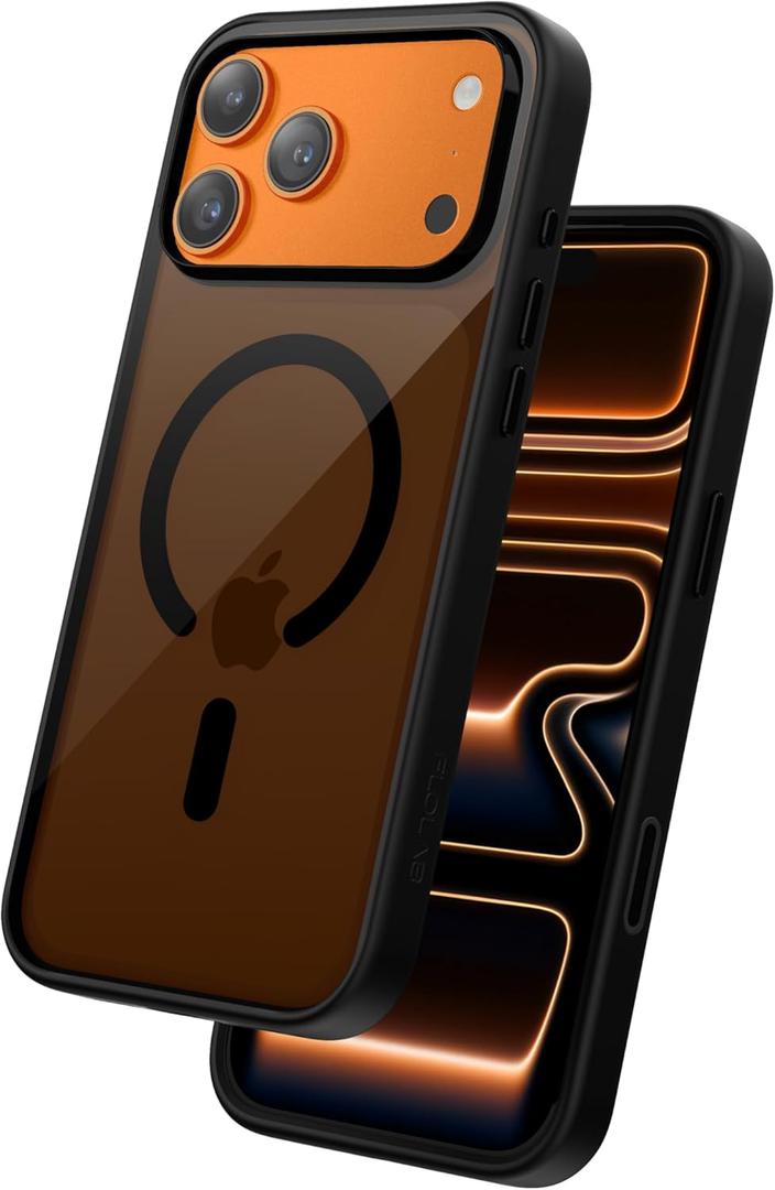FLOLAB Surtect Tri-Fusion Magnetic for iPhone 17 Pro  Case Protective Slim Design Magsafe Compatible Military Grade - Full Black Translucent