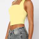 TiulZial Women Sexy Halter Neck Backless Tank Top Open Back Sleeveless Slim Fit Y2k Summer Tops (Yellow, S)