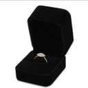 Black Velvet Ring Box Luxury Soft Velvet Jewelry Gift Box for Engagement, Wedding, Proposal & Storage (2.5 Square)