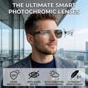Smart Glasses with Bluetooth 5.4 Polarized Reading Sunglasses Photochromic Lens Bluetooth with Touch Voice Control