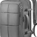 Travel Backpack, Extra Large 50L Flight Approved Carry on Backpack, Expandable Waterproof Business Suitcase Daypack Big Bag Fits 18.4 Inch Laptop, Grey