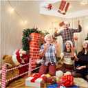 6.5 Feet Christmas Candy Cane Fence Cardboard Stand-up Cutout Life-Size Christmas & Western Party Decoration Cardboard Backdrop Photo Props for Xmas Theme Party Supply Cowboy Cowgirl Decor