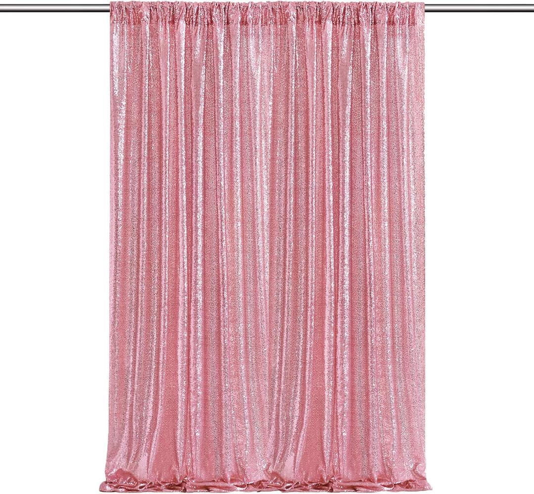 Sequin Backdrop Curtain 5FTx10FT Blush Pink Glitter Party Backdrop Curtains for Wedding Birthday Background Drapes Christmas Decorations