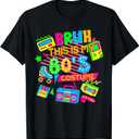 Bruh This is My 80's Costume 1980s Eighties Theme Retro 80s T-Shirt (Black, L)