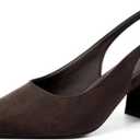 Mostrin Block Slingback Heels for Women Pointed Closed Toe Chunky Heels Office Work Shoes Women's Pumps for Business Casual 9