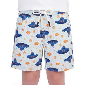 BliBliTaTa Boys Swim Trunks Quick Dry with Stretch Compression Liner, Beach Shorts for Toddler, Swimwear 2T 3T 4T 5 6 7 8 10 12 14 16 Years Submarine-8Y
