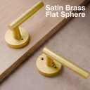 3 Pack Brushed Gold Door Handles Interior, Heavy Duty Privacy Door Lever Handles, Streamlined Interior Door Handle Gold, Brass Interiors Doors Handle Levers for Bathroom, Bedroom