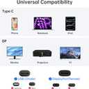 USB C to DisplayPort 1.4 Adapter 8K@60Hz, Thunderbolt 4/3 to DisplayPort Converter Compatible with iPhone 16/15, Galaxy S25, MacBook Pro/Air, iPad XPS