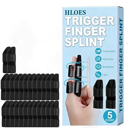 HLOES 5PCS Trigger Finger Splint, Finger Braces Joint Stabilizer, Adjustable Mallet Splint and Hand Brace, Finger Straightener for Arthritis – Fits Thumb, Index, Middle, Ring and Pinky Finger（5PCS）