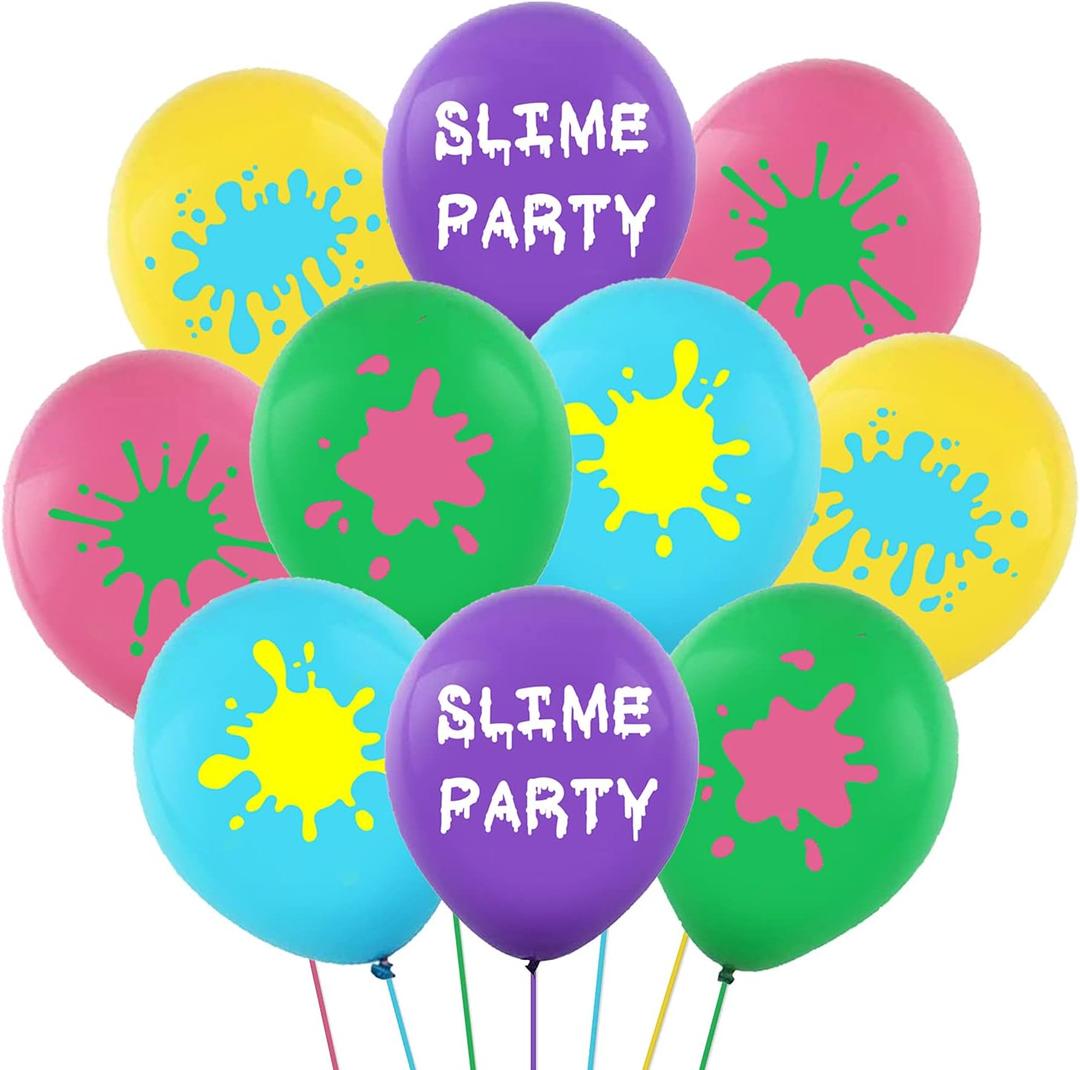 50PCS Slime Latex Balloons -Slime Themed Party Supplies Decorations Art Baby Shower Birthday Party Favors, 12 inches