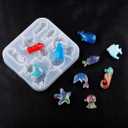 Ocean Sea Animal Silicone Mold Marine Organism Epoxy Resin Crafts Mold Ocean Theme Starfish Dophin Seahorse Fish Casting Mould for DIY Craft Jewelry Pendant Making