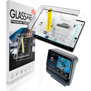 2Pcs Tesla Model Y 2025 2026 Juniper& 2024 2025 Model 3 Highland Matte Screen Protector - [No More Glare& Fingerprint] - Mil-Grade 9H+ Tempered Glass with Mounting Frame Kit - Front& Rear Protector(New Model Y/3-Matte)