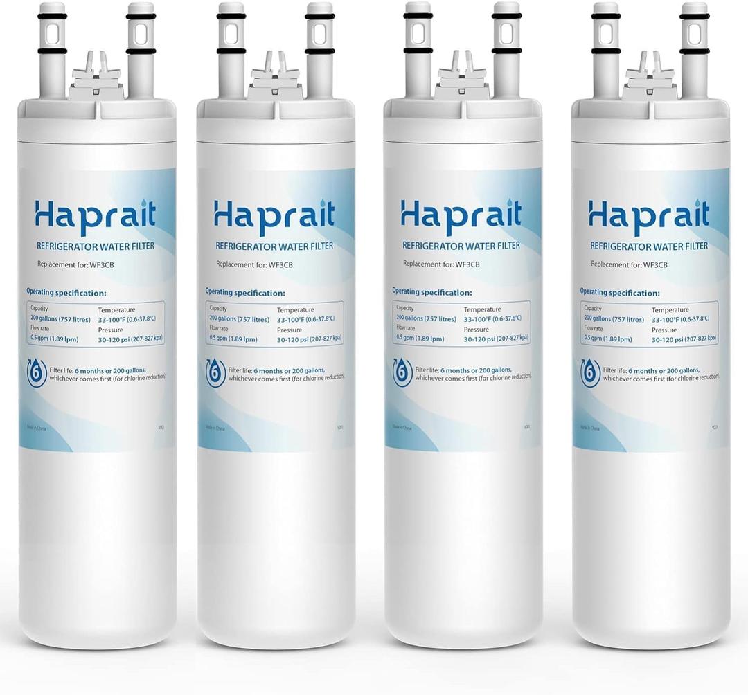 WF3CB Water Filter Replacement, HP006 Compatible with Frigidaire WF3CB, Pure Source 3, WF425, 706465, 242069601, 242086201, 242017800, Height 9 inches, 4 Count