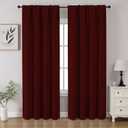 CUCRAF Burgundy Red Blackout Curtains 84 inch Length 2 Panels Set, Rod Pocket Room Darkening Drapes for Bedroom Living Room, Insulated Thermal Light Blocking Window Curtain (W52 x L84 Inch)