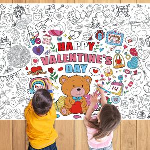 6 x Nicime 43.3x31.5Inch Valentine's Day Giant Coloring Poster with Picture, Birthday Gift Painting Poster, Art Crafts Activity Drawing Paper in School, Classroom, Home, Party for Boys, Girls, Kid (Colorful)
