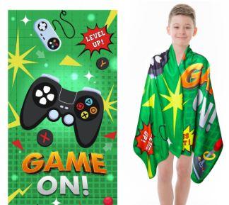 R HORSE Green Video Game Theme Beach Towel, 60 x 30 inches, Microfiber, Quick-Drying, Soft and Lightweight