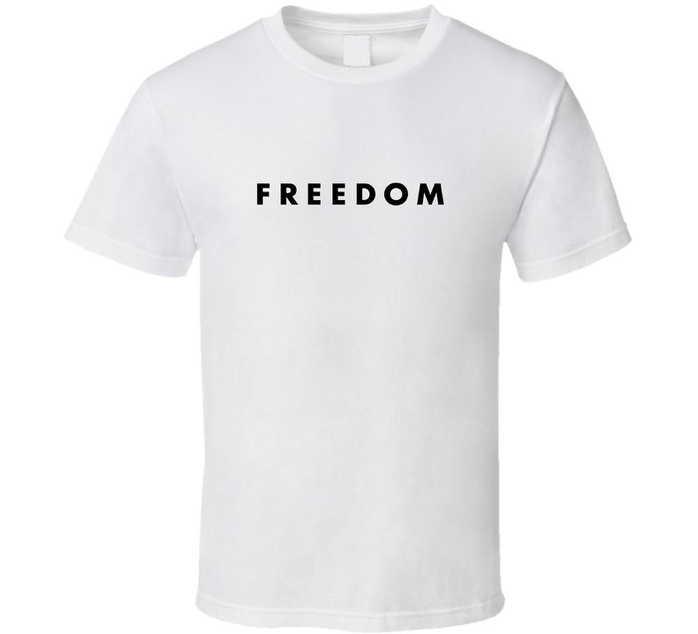 White Freedom TShirt, Size L