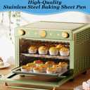 Stainless Steel Baking Sheet Pan Set of 2,11.6 x 15.6 inch Nonstick Bakeware Baking Sheet Toaster Oven Tray Pans Heavy Duty Cookie Sheets for Baking,Roasting,Kitchen