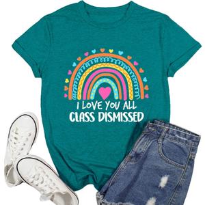 Teacher Shirts for Women Teaching Tshirt School Teacher Life Shirt Teach Tee Tops (XX-Large, Green)