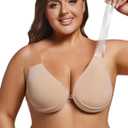 TITU Strapless Bra for Big Bust - Sticky Push Up for Large Breasts, Backless Plus Size Invisible with Boob Lift Tape