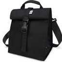SUNNY BIRD Insulated Lunch Bag Rolltop Lunch Box for Women, Men, Adults and Teens (Black)