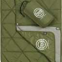 STOVER Multipurpose Outdoor Fleece Blanket for Stadium, Camping, Picnics, Beaches - Wearable, Windproof and Water Resistant (Green)
