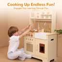 Play Kitchen for Kids, Wooden Play Kitchen Set with Realistic Features, Small Play Kitchen Toy Designed Ideal for Toddlers, for Ages 3+, 11.9 X 22.1 X 35.9 Inches