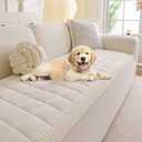 MYSKY HOME Couch Cover for Dogs Washable, Dog Sofa Couch Covers,Washable Non-Slip Couch Sofa Cover Protector Dog Mat for 2 Cushions and Sofas(Cream,27.6" x 59")