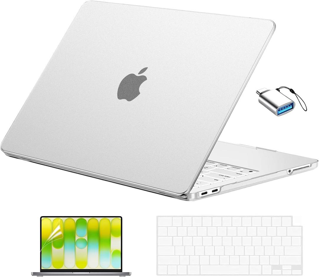 EooCoo for MacBook Neo Case 13 inch 2026 Model A3404 with A18 Pro Chip, Scratch Resistant Protective Hard Shell Case & Keyboard Cover & Screen Film & Type C, Original Matte Clear