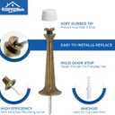 HOMOTEK 12 Pack Heavy Duty Solid Rigid Door Stop with Soft Rubber Tip, Zinc Die Cast Door Stopper Protect Wall & Door,Brass Bronze