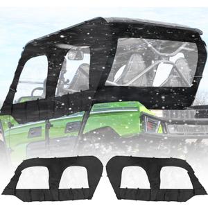 QYMOTO Teryx 4 800 Doors Set, 2 Layers Double Warm Canvas Upper Side Doors Compatible with Kawasaki Teryx 800 Accessories with Strong Zipper Open Window, Stop Cold, Snow and Debris Outdoor