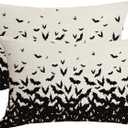 Halloween Pillow Covers 12x20 Set of 2,Halloween Bats Decorative Throw Pillow Covers Outdoor Cushion Cases for Farmhouse Home Sofa Couch Decorative
