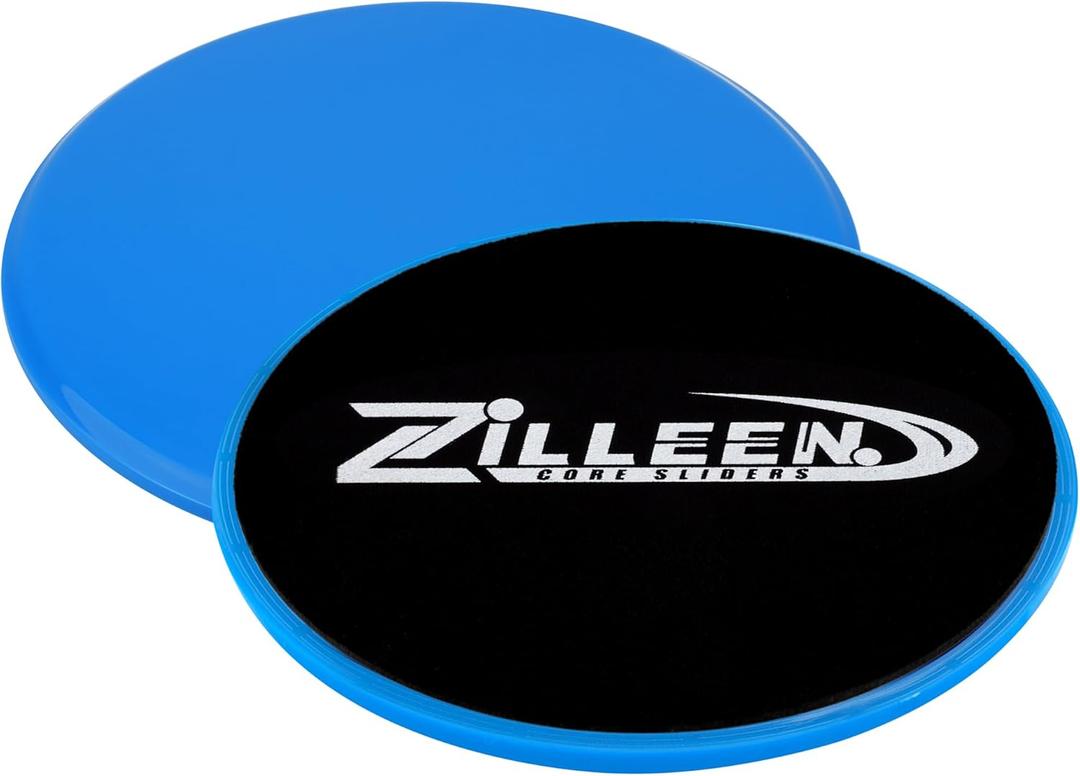 ZILLEEN Exercise Sliders for Working Out Fitness Discs for Pilates Women Men, 2 Pack (Blue)