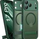 BXYJY for iPhone 17 Pro Case Magnetic with Stand, Camera Control Button, Full Lens Protection, Compatible with MagSafe, Military Grade Protection, Translucent Thin Hard Case for iPhone 17 Pro, Green