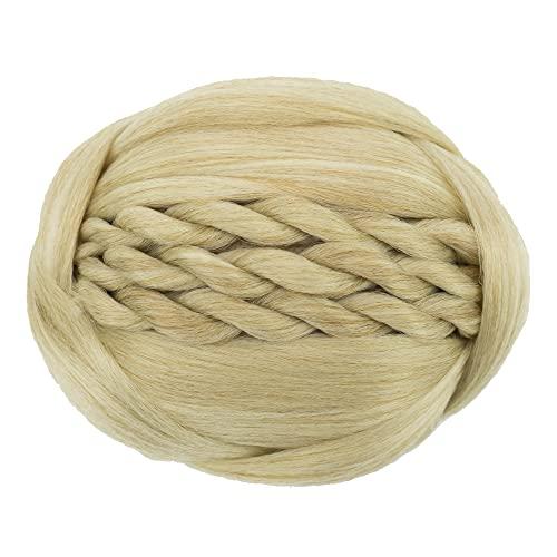 IMISSU Braided Chignon Dancer Hair Cover Donut Hair Pieces Scrunchies Hair Bun Wig Clips Updo Wedding Party for Women (M4 Dirty Blonde)