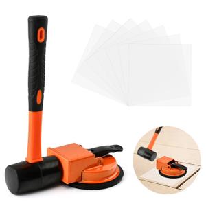 Floor Gap Fixer Tool Kit with Rubber Mallet & 10 Reusable Sticky Pads, Made of Iron & Enhanced Suction Cup, Vinyl Floor Gap Repair Tool for Fixer Laminate/Vinyl Flooring Tools