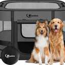 Dog Playpen,Cat Pet Puppy Pen,Portable Playpens for Dogs Indoor Outdoor Travel Camping Use,Foldable Dog Kennel Tent Crate for Rabbit Small Animals with Carrying Case (Dark Grey, Large)