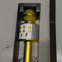 BlueFire 4 in 1 Karaoke Wireless Microphone with LED Lights, Portable Microphone for Kids, Great Gifts Toys for Kids, Girls, Boys and Adults (Gold)