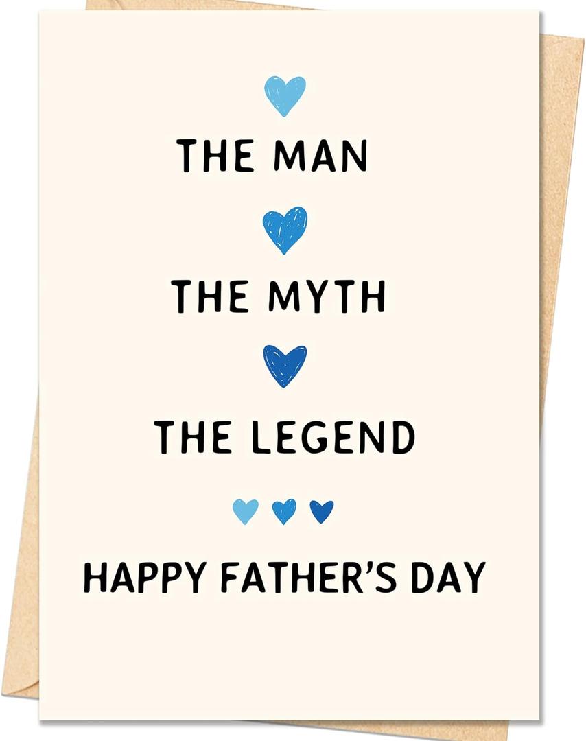 5 x Fathers Day Card, Funny Fathers Day Cards Gifts Decorations for Dad from Daughter Son, Happy Father's Day Card for Husband Boyfriend, Father's Day Cards Gifts Ideas from Wife